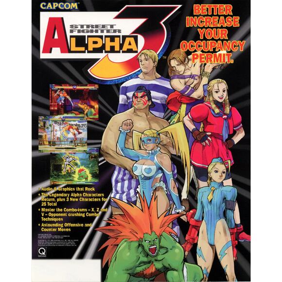 Street Fighter Alpha 3 Arcade Flyer Capcom Original NOS Game Art Print Sheet - Picture 2 of 4